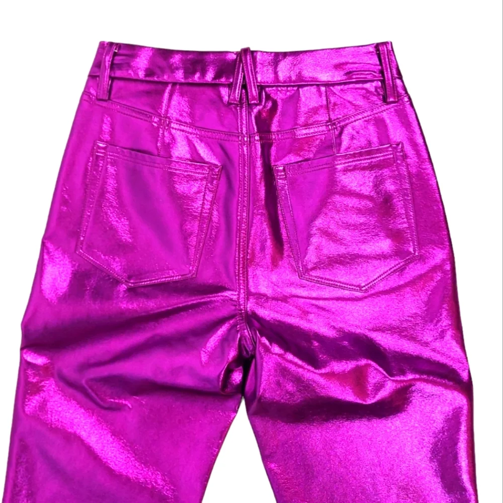 Good American Good Iconic Pop Thistle Metallic Faux Leather Pants